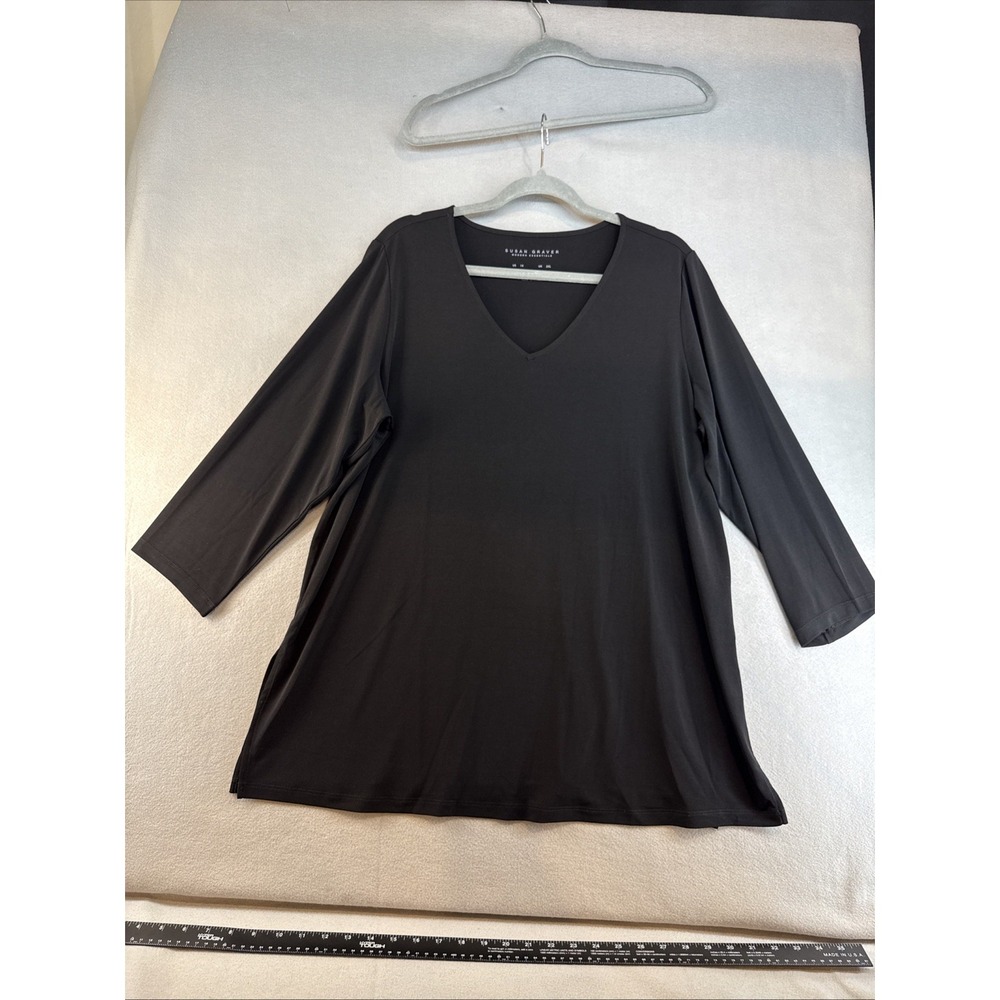 Susan Graver Modern Essentials Size 1X, 3/4 Sleeve, Casual, Workwear, Plus
